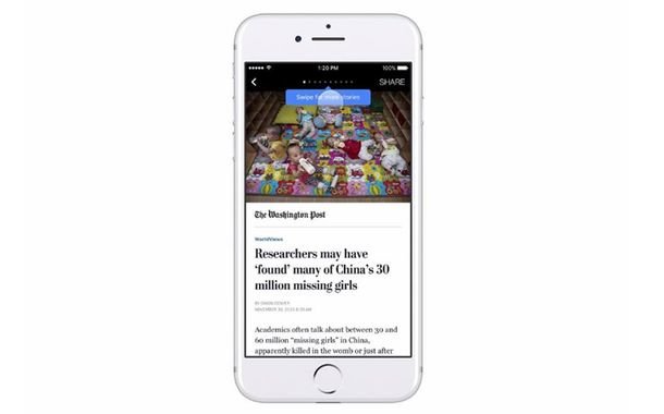 Instant Articles Horizontal Swipe