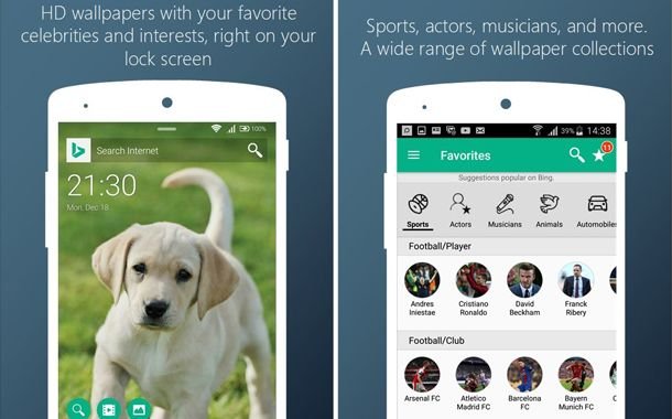 Microsoft Favorites Lock Screen