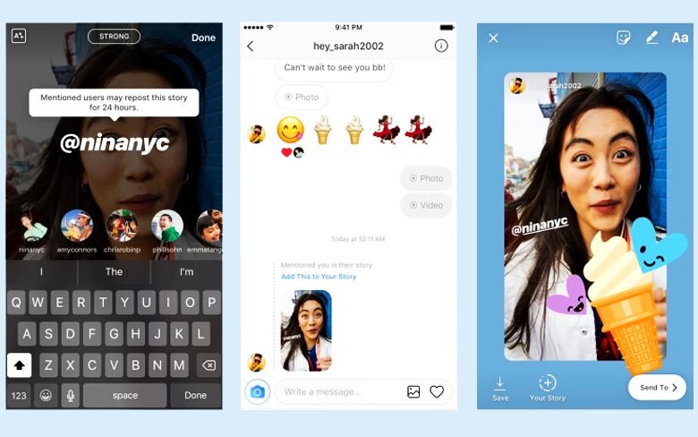 Instagram @mention Sharing