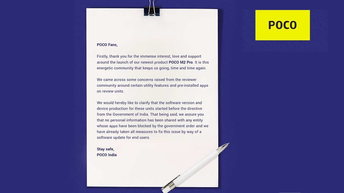 Poco Letter To Its Users