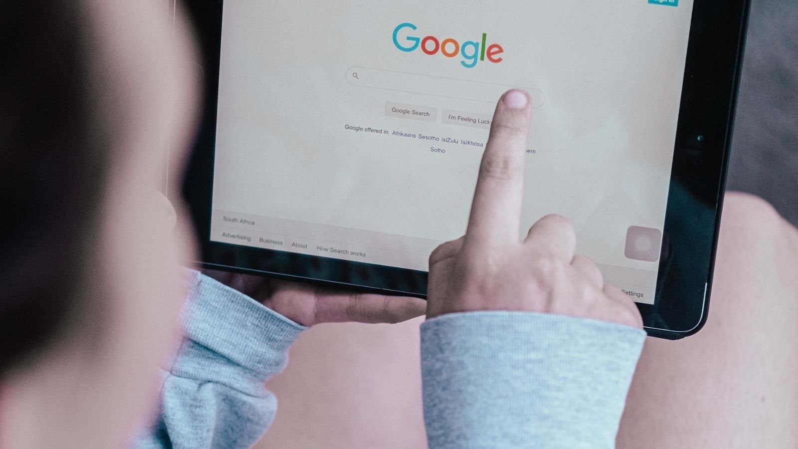 Person Using Google Search