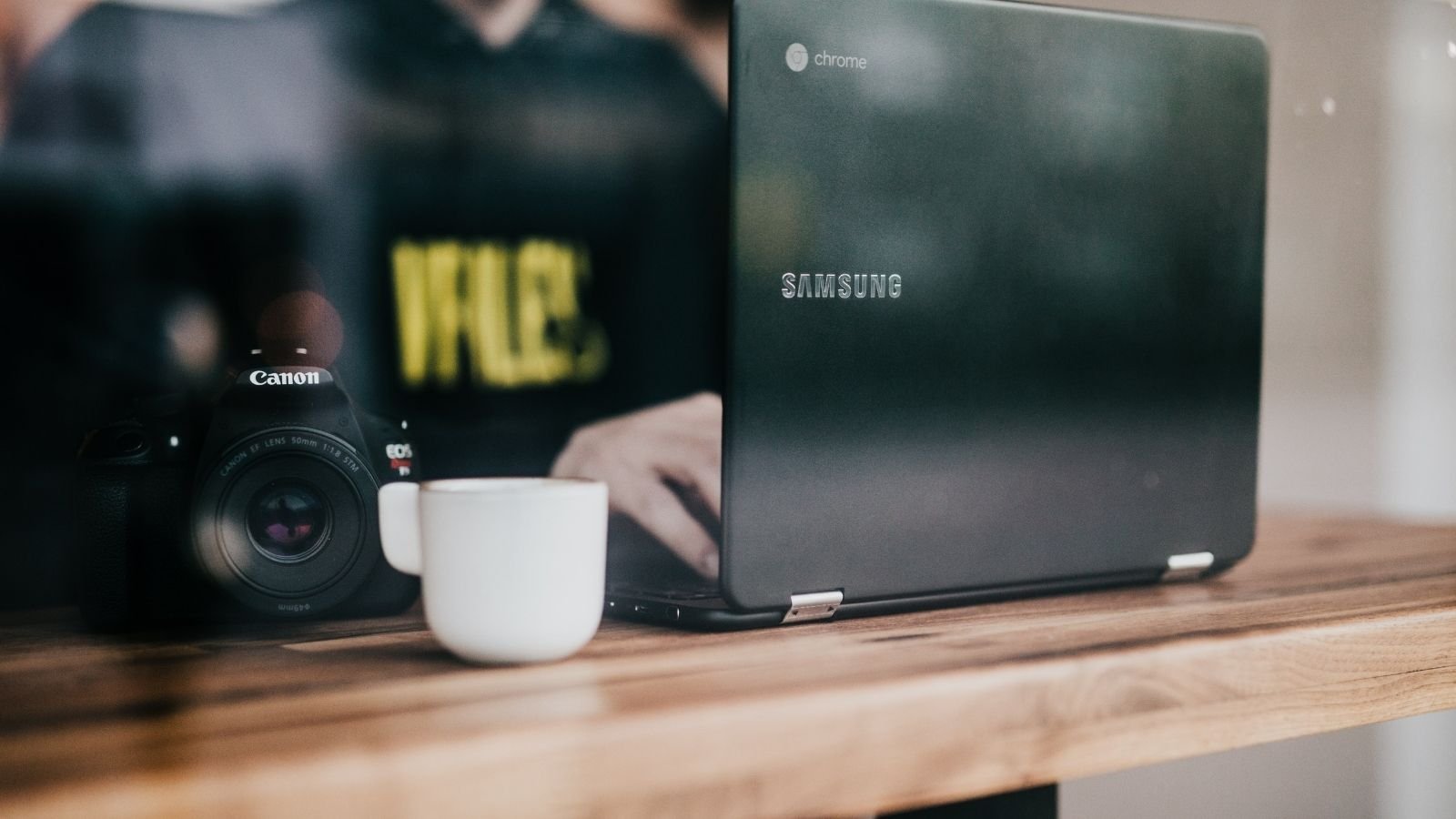 User Working On Samsung Laptop