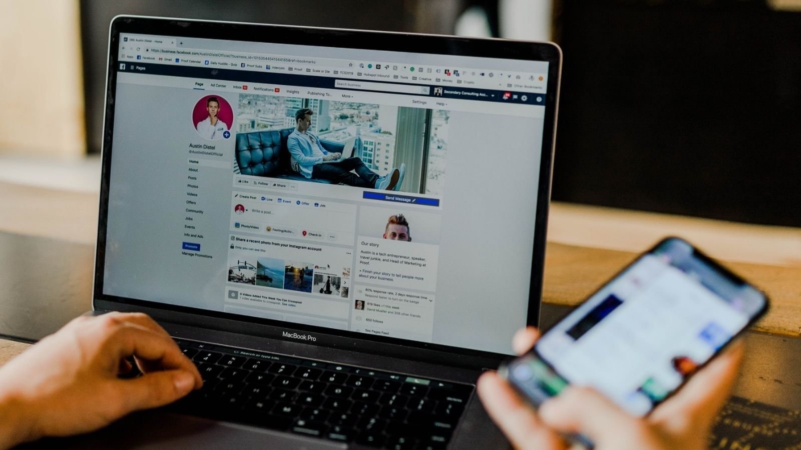 Facebook User Laptop And Mob