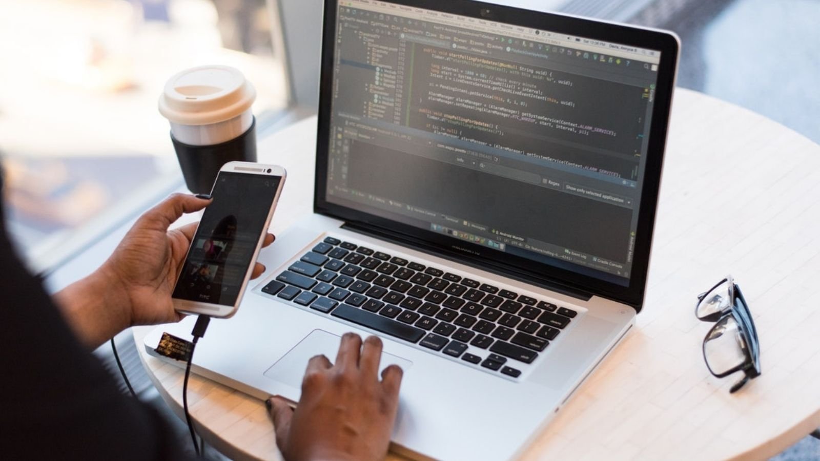 Person Working On Computer