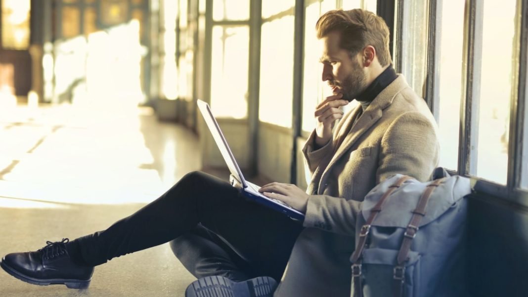 Man Working Traveling Man Working While Traveling