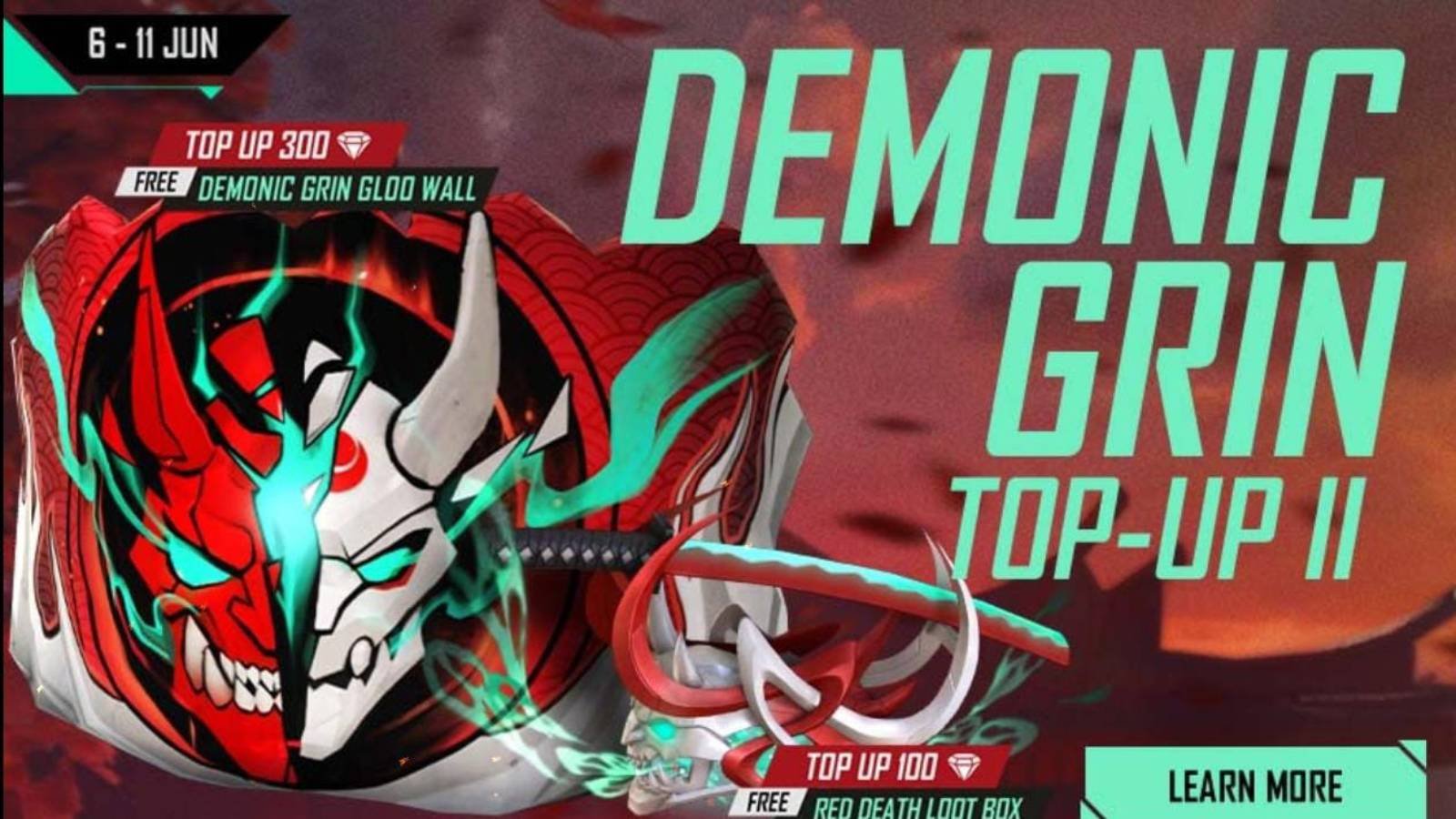 Free Fire Demonic Grin Top-up ll