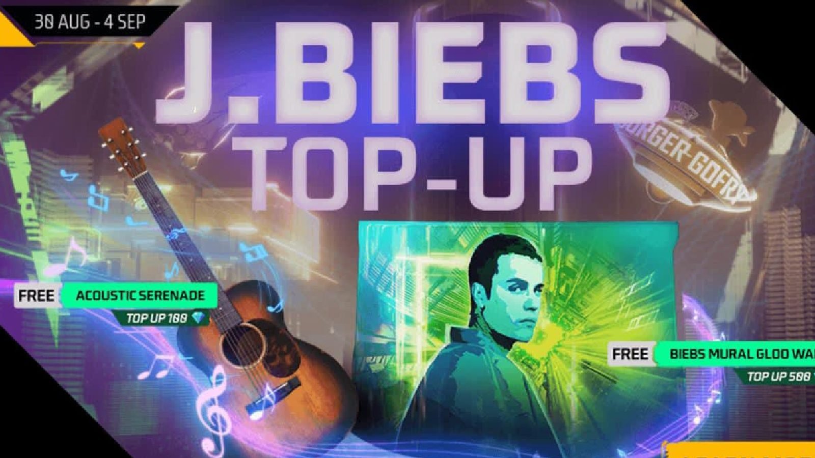 Free Fire J Biebs top-up event