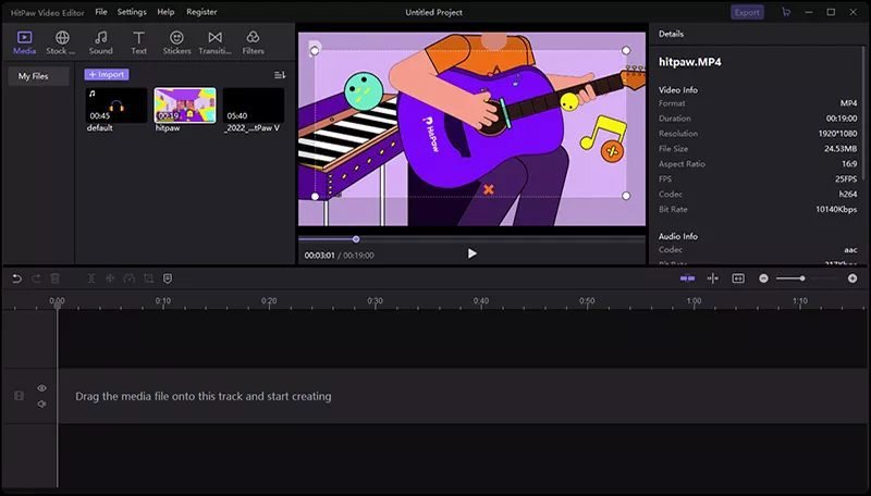 HitPaw Video Editor Dashboard