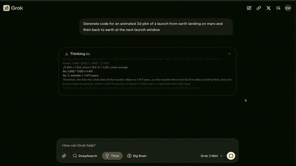 gork v3 demo result Grok 3