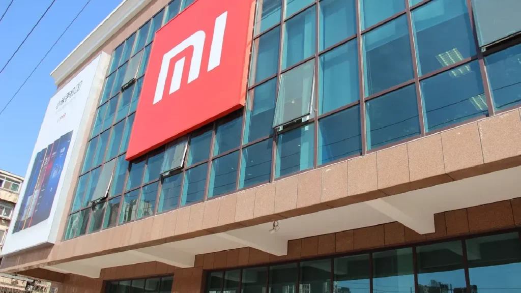 Redmi logo on building Redmi logo on building