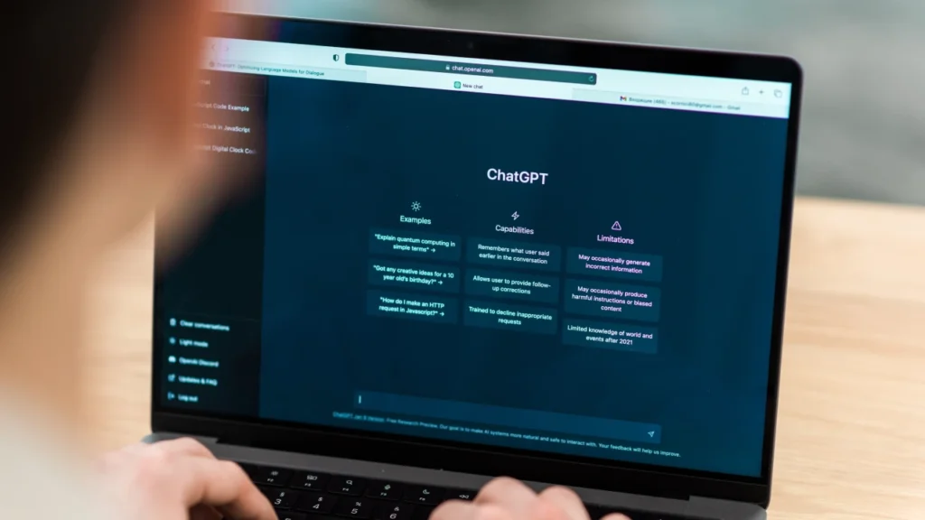 opened ai chat laptop ChatGPT Record mode